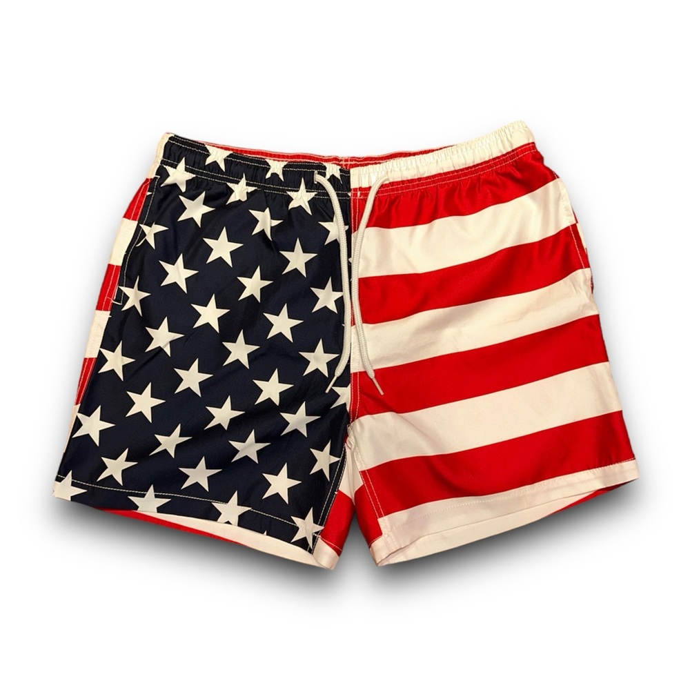 (NEW) Forever 21 Men’s American Flag USA Swim Trunks